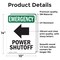Signmission Power Shutoff (Left Arrow) With Symbol, 10 in W x Rectangle, Vinyl Decal OS-2PACK-EM-D-1014-V-10525 - alternate 4